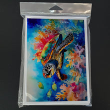 Load image into Gallery viewer, Loggerhead Sea Turtle Greeting Cards - Blank Note Cards – 8-Pack of Artist-Designed Cards with Envelopes