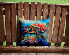 Load image into Gallery viewer, Loggerhead Sea Turtle Throw Pillow - 14x14 Decorative Pillow – Art for Your Home &amp; Patio