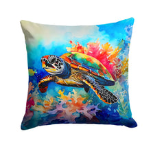 Load image into Gallery viewer, Loggerhead Sea Turtle Throw Pillow - 14x14 Decorative Pillow – Art for Your Home &amp; Patio