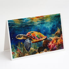 Load image into Gallery viewer, Loggerhead Sea Turtle Greeting Cards - Blank Note Cards – 8-Pack of Artist-Designed Cards with Envelopes