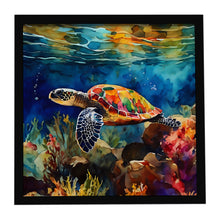 Load image into Gallery viewer, Loggerhead Sea Turtle Framed Metal Print