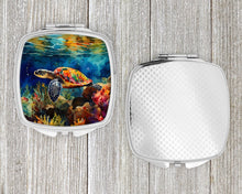 Load image into Gallery viewer, Loggerhead Sea Turtle Compact Mirror – Stylish Purse Mirror with Artistic Covers