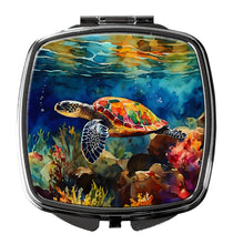 Load image into Gallery viewer, Loggerhead Sea Turtle Compact Mirror – Stylish Purse Mirror with Artistic Covers