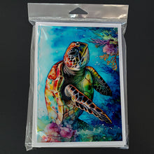 Load image into Gallery viewer, Loggerhead Sea Turtle Greeting Cards - Blank Note Cards – 8-Pack of Artist-Designed Cards with Envelopes