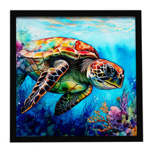 Load image into Gallery viewer, Loggerhead Sea Turtle Framed Metal Print