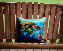 Load image into Gallery viewer, Loggerhead Sea Turtle Throw Pillow - 14x14 Decorative Pillow – Art for Your Home &amp; Patio