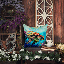 Load image into Gallery viewer, Loggerhead Sea Turtle Throw Pillow - 14x14 Decorative Pillow – Art for Your Home &amp; Patio
