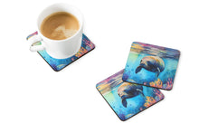 Load image into Gallery viewer, Manatee Coasters - Set of 4 Lightweight Foam, Absorbent Drink Coasters