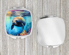 Load image into Gallery viewer, Manatee Compact Mirror – Stylish Purse Mirror with Artistic Covers