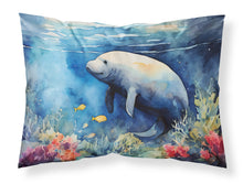 Load image into Gallery viewer, Manatee Standard Pillowcase – Artistic Decorative Front, White Back