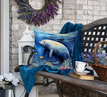 Load image into Gallery viewer, Manatee Throw Pillow