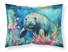 Load image into Gallery viewer, Manatee Standard Pillowcase – Artistic Decorative Front, White Back