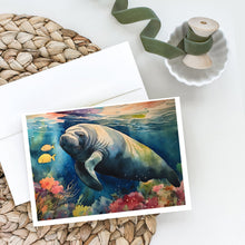 Load image into Gallery viewer, Manatee Greeting Cards - Blank Note Cards – 8-Pack of Artist-Designed Cards with Envelopes