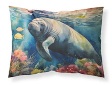 Load image into Gallery viewer, Manatee Standard Pillowcase – Artistic Decorative Front, White Back