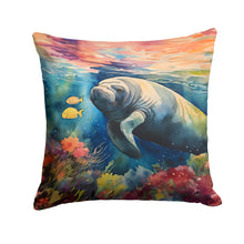 Load image into Gallery viewer, Manatee Throw Pillow - 14x14 Decorative Pillow – Art for Your Home &amp; Patio
