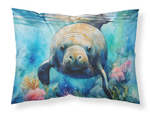 Load image into Gallery viewer, Manatee Standard Pillowcase – Artistic Decorative Front, White Back