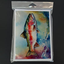 Load image into Gallery viewer, Rainbow Trout Greeting Cards - Blank Note Cards – 8-Pack of Artist-Designed Cards with Envelopes