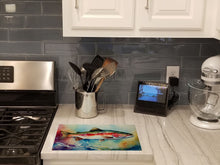 Load image into Gallery viewer, Rainbow Trout Glass Cutting Boards – Durable, Decorative Kitchen Art Large