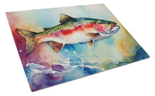 Load image into Gallery viewer, Rainbow Trout Glass Cutting Boards – Durable, Decorative Kitchen Art Large