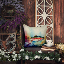 Load image into Gallery viewer, Rainbow Trout Throw Pillow - 14x14 Decorative Pillow – Art for Your Home &amp; Patio