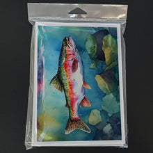 Load image into Gallery viewer, Rainbow Trout Greeting Cards - Blank Note Cards – 8-Pack of Artist-Designed Cards with Envelopes