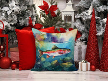 Load image into Gallery viewer, Rainbow Trout Throw Pillow - 14x14 Decorative Pillow – Art for Your Home &amp; Patio