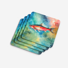 Load image into Gallery viewer, Salmon Coasters - Set of 4 Lightweight Foam, Absorbent Drink Coasters
