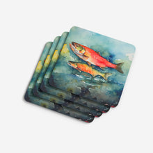 Load image into Gallery viewer, Salmon Coasters - Set of 4 Lightweight Foam, Absorbent Drink Coasters