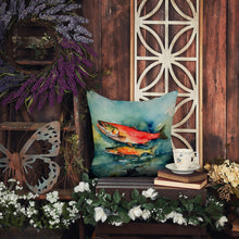 Load image into Gallery viewer, Salmon Throw Pillow - 14x14 Decorative Pillow – Art for Your Home &amp; Patio