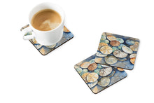 Load image into Gallery viewer, Sand Dollars Coasters - Set of 4 Lightweight Foam, Absorbent Drink Coasters