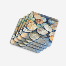 Load image into Gallery viewer, Sand Dollars Coasters - Set of 4 Lightweight Foam, Absorbent Drink Coasters