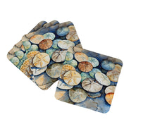 Load image into Gallery viewer, Sand Dollars Coasters - Set of 4 Lightweight Foam, Absorbent Drink Coasters