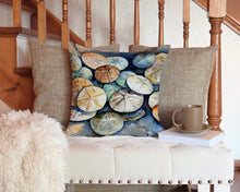 Load image into Gallery viewer, Sand Dollars Throw Pillow - 14x14 Decorative Pillow – Art for Your Home &amp; Patio