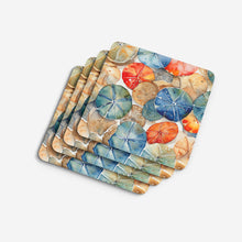 Load image into Gallery viewer, Sand Dollars Coasters - Set of 4 Lightweight Foam, Absorbent Drink Coasters