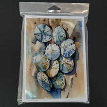 Load image into Gallery viewer, Sand Dollars Greeting Cards - Blank Note Cards – 8-Pack of Artist-Designed Cards with Envelopes