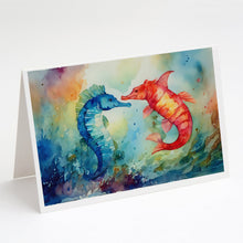 Load image into Gallery viewer, Seahorses Greeting Cards - Blank Note Cards – 8-Pack of Artist-Designed Cards with Envelopes