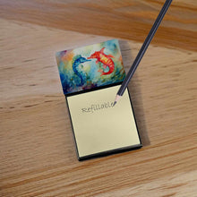 Load image into Gallery viewer, Seahorses Sticky Note Holder- Refiilable Desk Accessory Note Pad