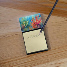 Load image into Gallery viewer, Seaweed Sticky Note Holder- Refiilable Desk Accessory Note Pad