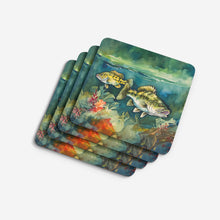 Load image into Gallery viewer, Smallmouth Bass Coasters - Set of 4 Lightweight Foam, Absorbent Drink Coasters