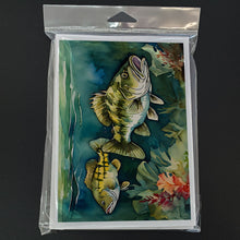 Load image into Gallery viewer, Smallmouth Bass Greeting Cards - Blank Note Cards – 8-Pack of Artist-Designed Cards with Envelopes