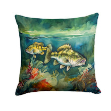 Load image into Gallery viewer, Smallmouth Bass Throw Pillow - 14x14 Decorative Pillow – Art for Your Home &amp; Patio