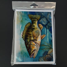 Load image into Gallery viewer, Smallmouth Bass Greeting Cards - Blank Note Cards – 8-Pack of Artist-Designed Cards with Envelopes