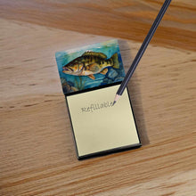 Load image into Gallery viewer, Smallmouth Bass Sticky Note Holder- Refiilable Desk Accessory Note Pad