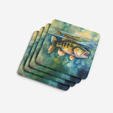 Load image into Gallery viewer, Smallmouth Bass Coasters - Set of 4 Lightweight Foam, Absorbent Drink Coasters