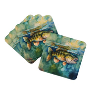Load image into Gallery viewer, Smallmouth Bass Coasters - Set of 4 Lightweight Foam, Absorbent Drink Coasters