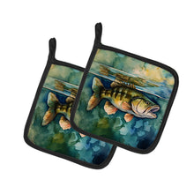 Load image into Gallery viewer, Smallmouth Bass Pot Holders - Set of 2 Decorative Kitchen Helpers | Made in the USA