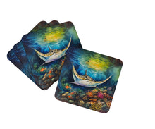 Load image into Gallery viewer, Sting Ray Coasters - Set of 4 Lightweight Foam, Absorbent Drink Coasters