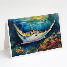 Load image into Gallery viewer, Sting Ray Greeting Cards - Blank Note Cards – 8-Pack of Artist-Designed Cards with Envelopes