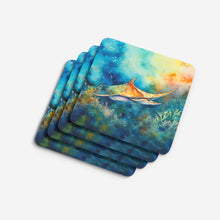 Load image into Gallery viewer, Sting Ray Coasters - Set of 4 Lightweight Foam, Absorbent Drink Coasters