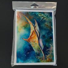 Load image into Gallery viewer, Sting Ray Greeting Cards - Blank Note Cards – 8-Pack of Artist-Designed Cards with Envelopes